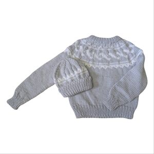 Child's Fair Isle Crewneck Pullover With Matching Toque - Acrylic - New